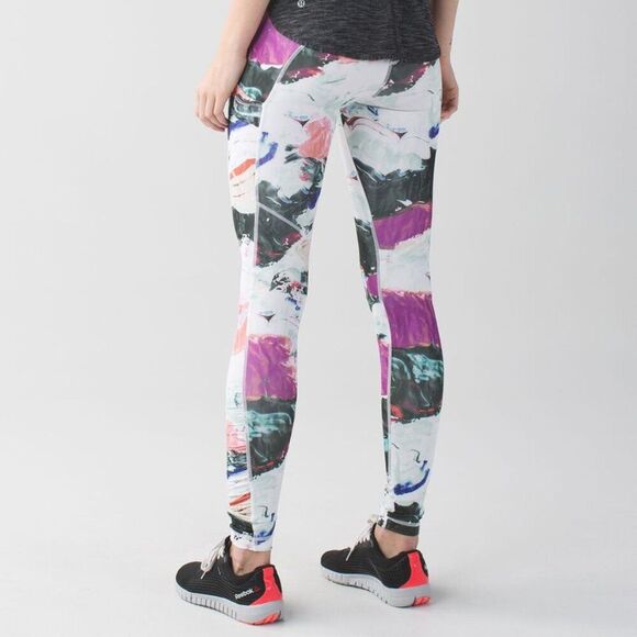 Lululemon Speed Tight III Full On Luxtreme Pigment Wave Multi Black Plum Size 4 - Picture 3 of 11